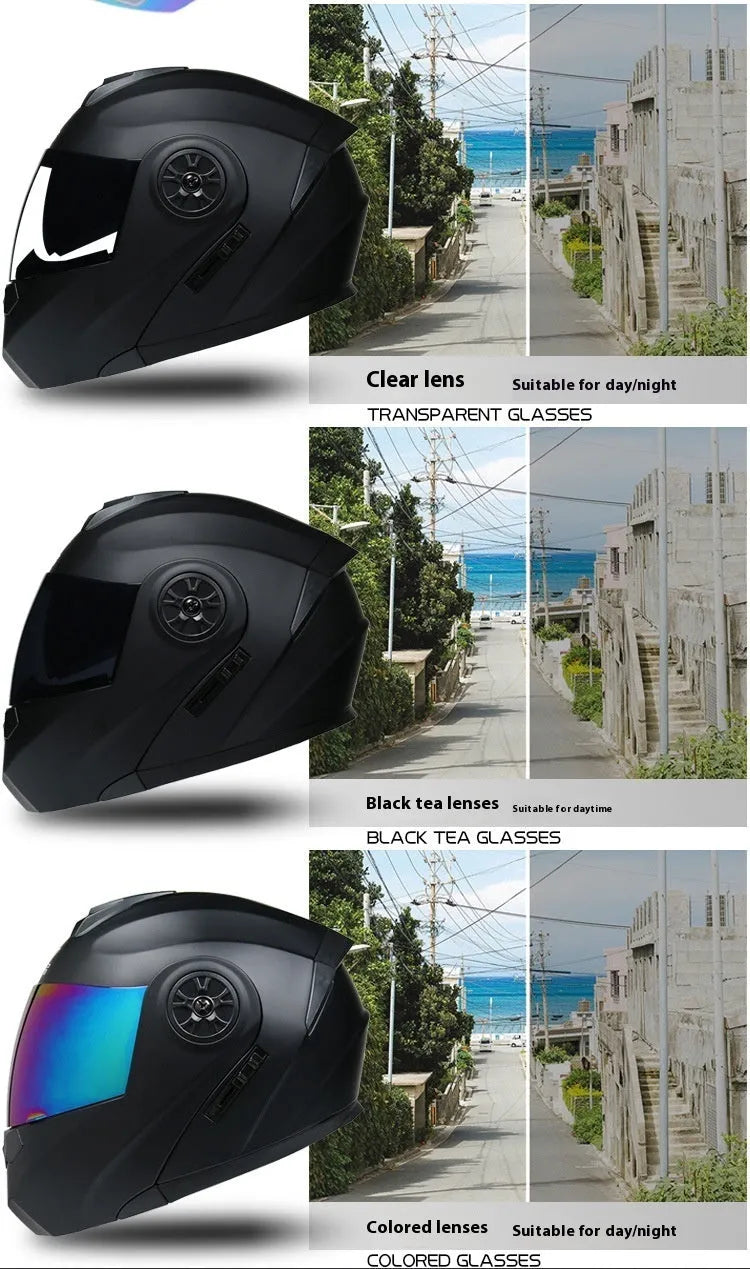 Full face motorcycle helmet in ABS construction with visor, available in matte black and white colour options