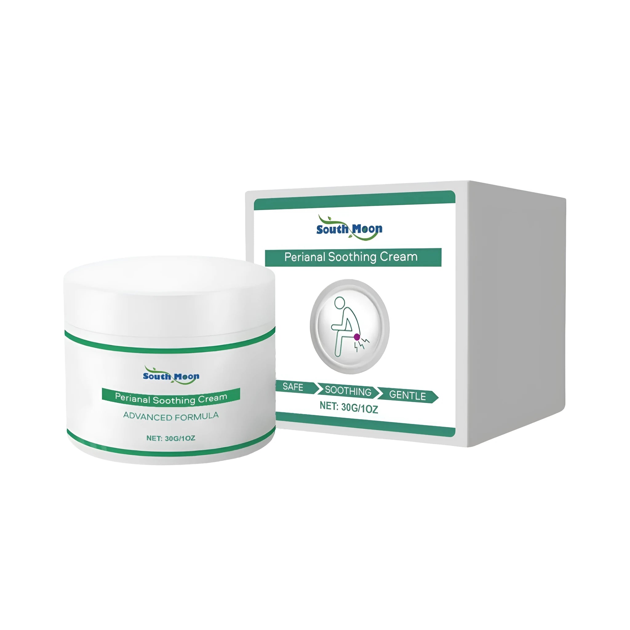 30g perianal soothing cream tube with mint leaves, coptis root, angelica root, and turmeric active ingredients