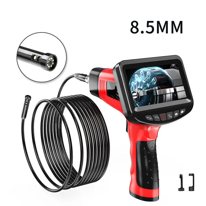 8.5mm diameter dual-lens endoscope inspection camera with memory card.
