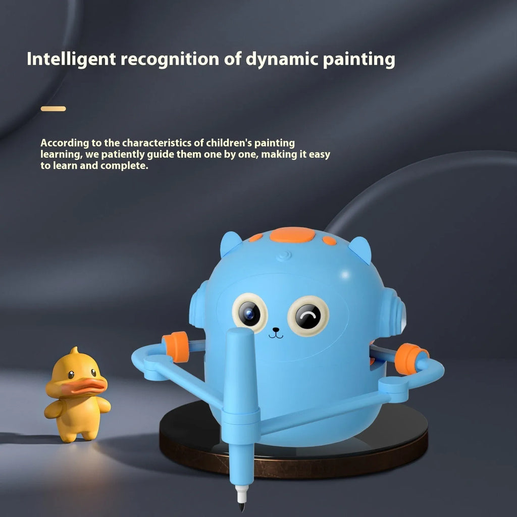 Lake Blue plastic automatic painting robot with robotic arm and drawing cards