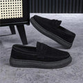 Men's retro handmade stitching cowhide leather casual shoes in brown with flat heel