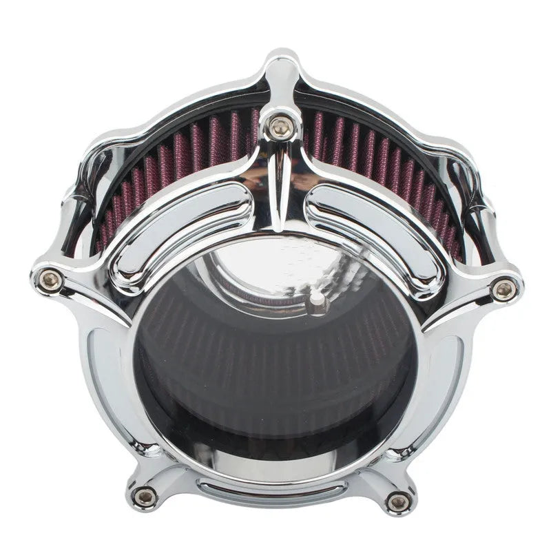 300mm diameter aluminium car air filter housing and cartridge in multiple colour options including electroplated red