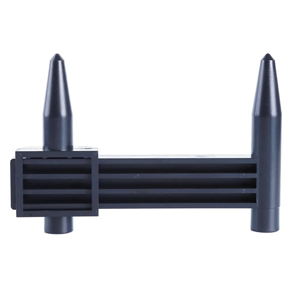 Plastic digital caliper hole distance measuring tool with 180mm range on a white background.