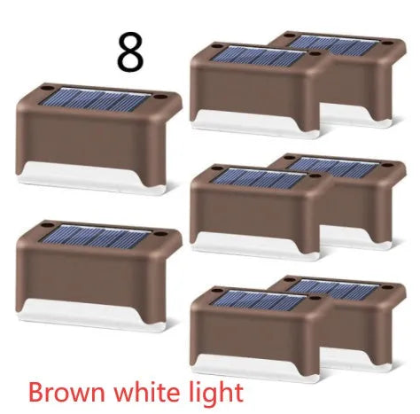 Solar fence lamp 75 x 44 x 42 mm waterproof LED outdoor step light in black or brown