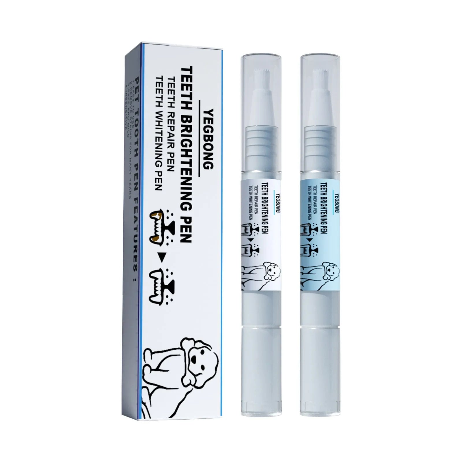 Yegbong pet teeth whitening pen with dental brush set for dogs and cats