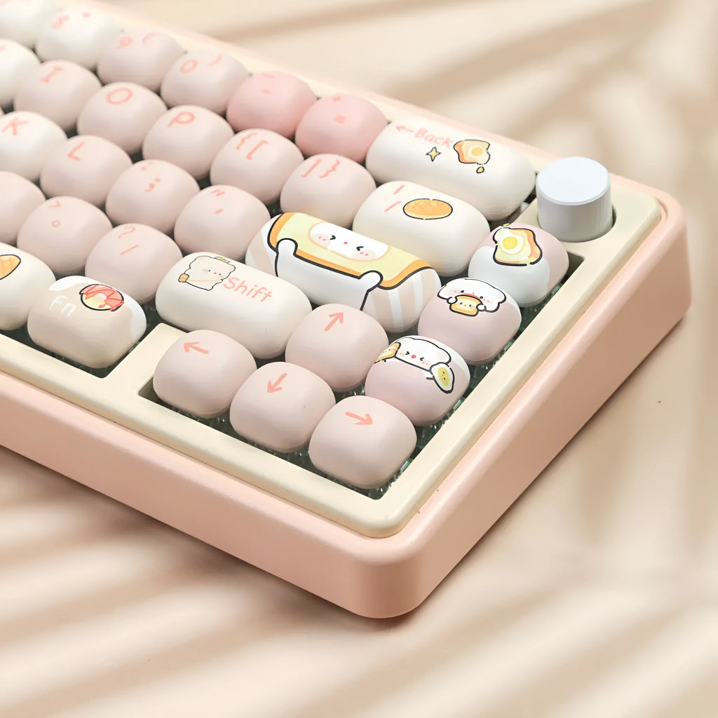 MOG steamed bread bear theme PBT key cap set with colourful thermal sublimation printing
