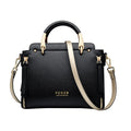 FOXER small handbag colour contrast design black blue red white positive trapezoid shape