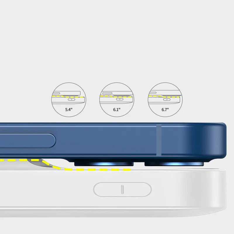 White MagSafe magnetic wireless power bank with LCD display showing battery percentage