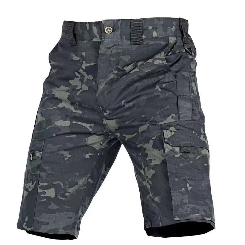 Beetle elastic waist camouflage shorts in six colour options including dark night and CP camouflage patterns