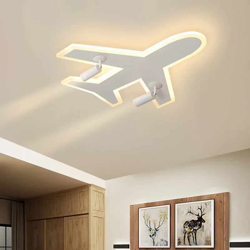 White acrylic LED ceiling light for children's room, 220V, available in 55x51cm and 80x74cm sizes