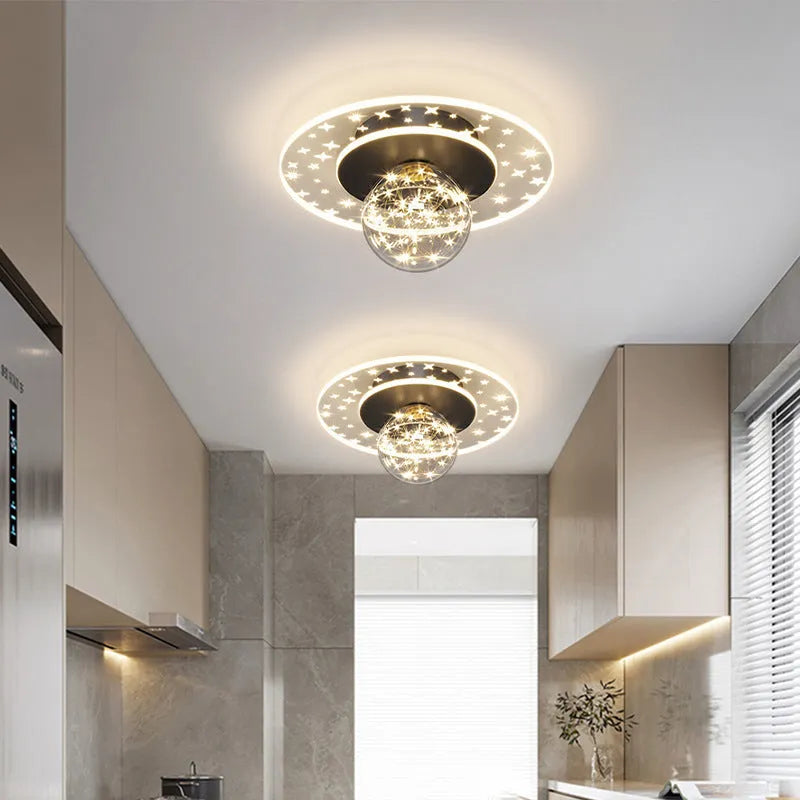 Modern ceiling lamp with three-colour LED lighting for corridors and hallways