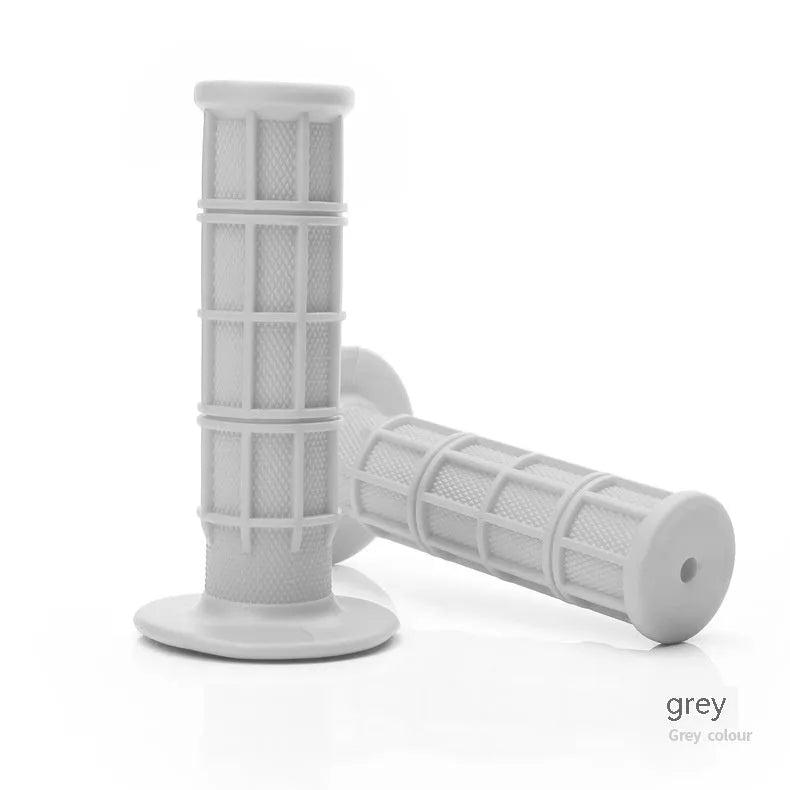22mm motorcycle handlebar grips in eight colour options showing rubber construction