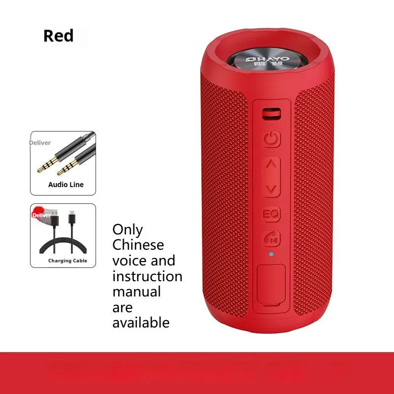 Bluetooth speaker home portable with subwoofer, 3600mAh battery, and waterproof nylon silicone shell in black standard edition