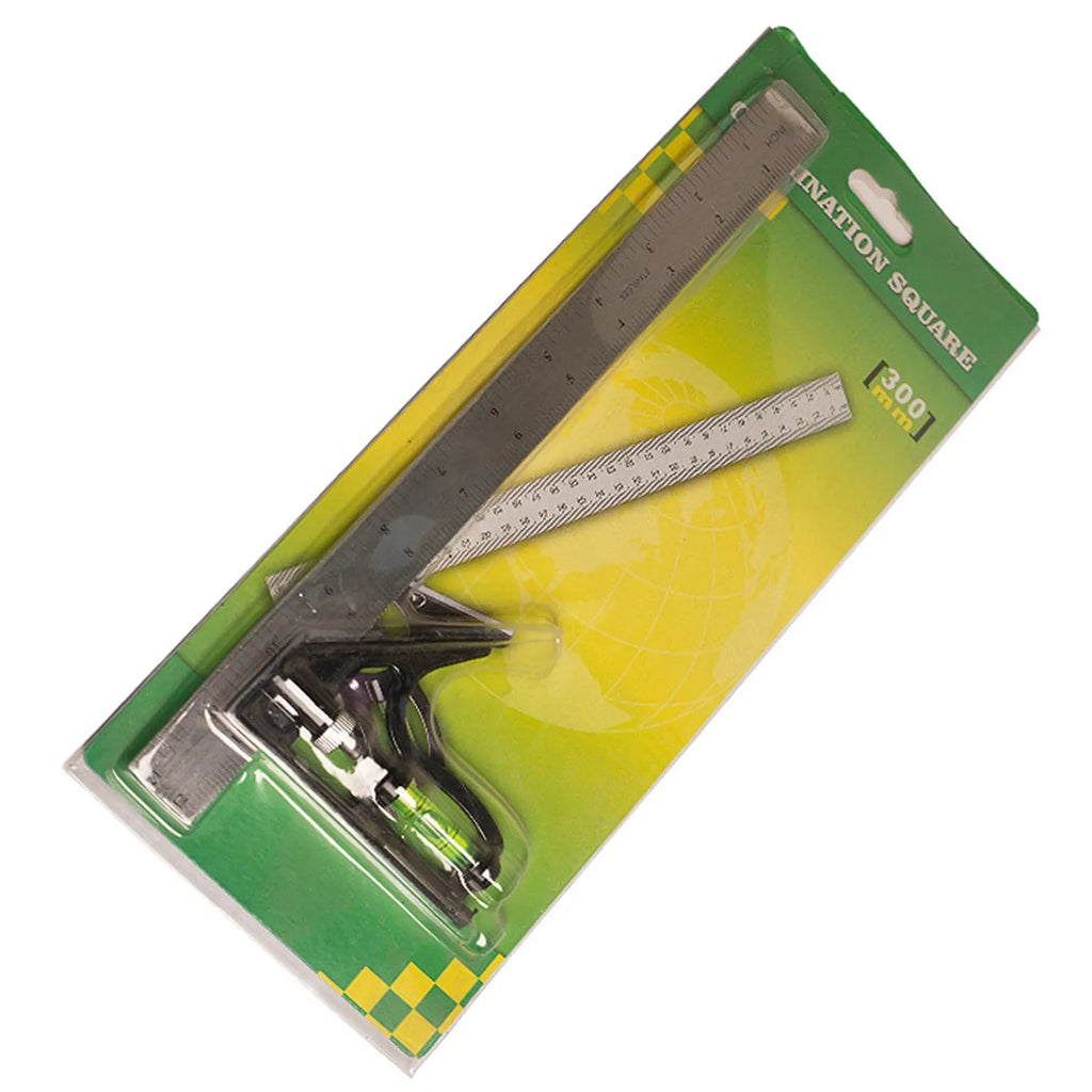 Thin red 7 inch metal combination angle ruler with dual measurement scales for civil surveying