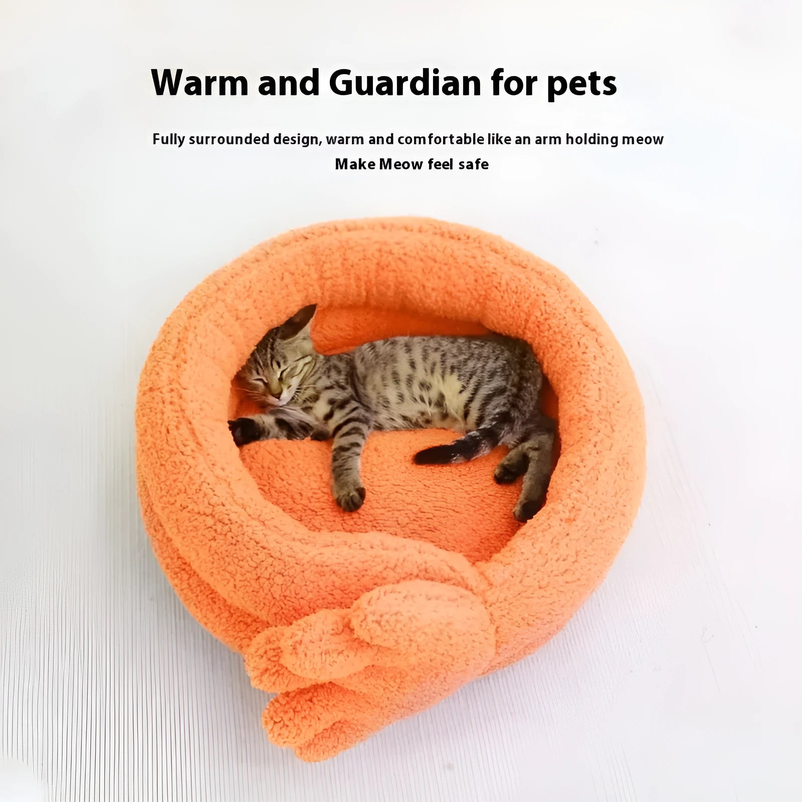 Yellow thickened oval pet kennel with plush interior, raised base, for cat or small dog.