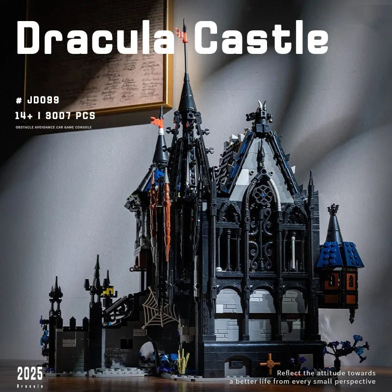 Horror Horror European Retro Castle Building Blocks JD099 small particle plastic set in net pocket packaging