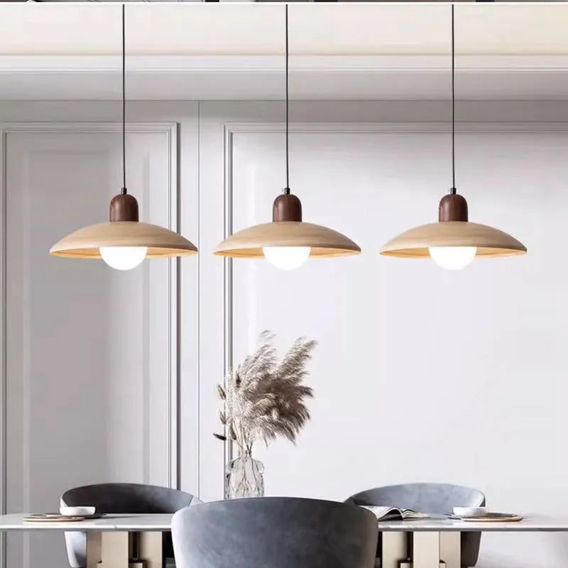 Japanese retro wood colour chandelier 30cm for restaurant bar bedroom