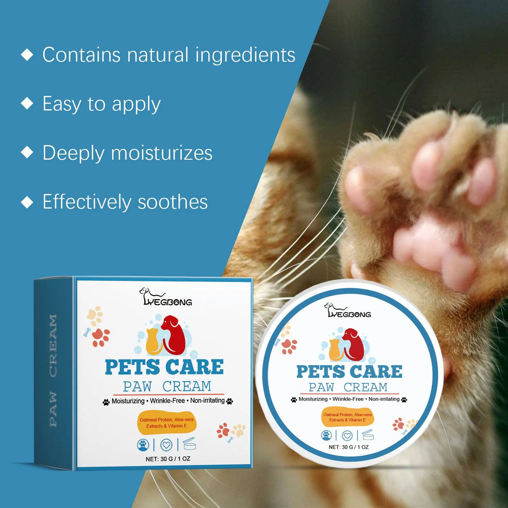 30g pot of Pet Paw Care Cream Deep Moisturizing for dogs with oat protein and aloe extract
