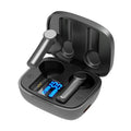 Wireless Bluetooth in-ear headphones with LED display, 13mm copper ring speaker, charging case, in black, white, and pink