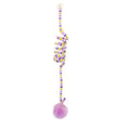 Hanging cat toy with coloured inflatable ball and suction cup attachment for doors and windows
