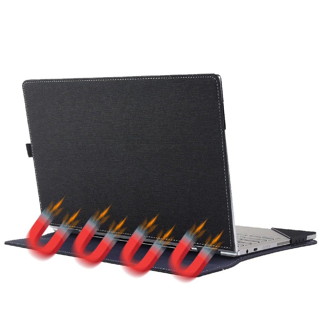 Black imitation leather laptop protective sleeve with bracket-style design for Microsoft laptops