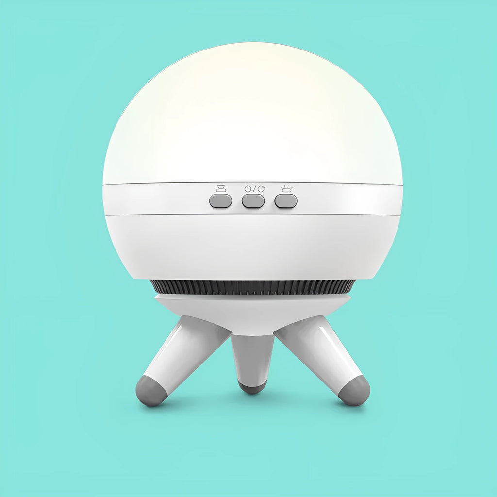 Black and white rotating starlight projection lamp measuring 15cm with battery power and cartoon design