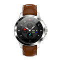 Stainless steel ECG smart bracelet with round colour screen and TPU strap
