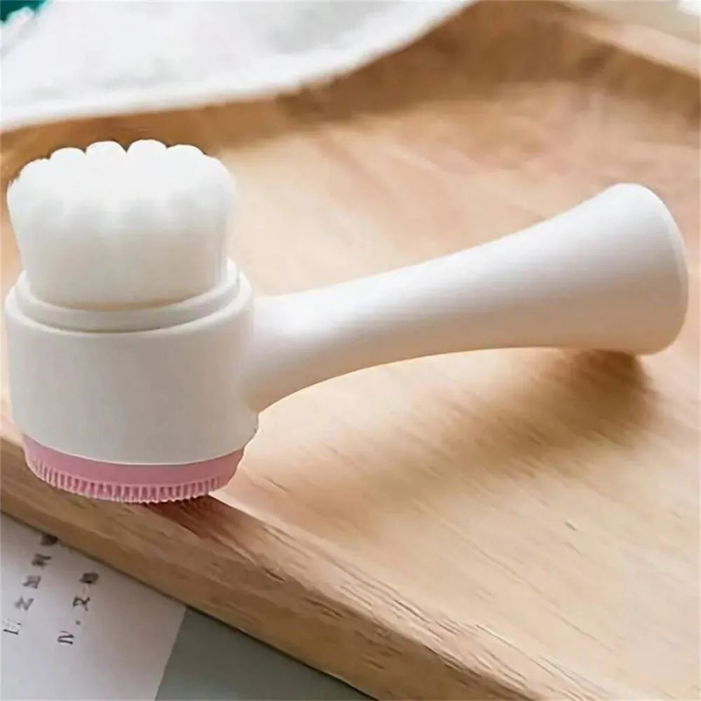 Blue nylon pet paw brush for cleaning and massaging dog and cat paws.
