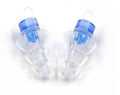 Music noise reduction earplugs with red acoustic filter, transparent liquid silicone, 1.3x2.1cm
