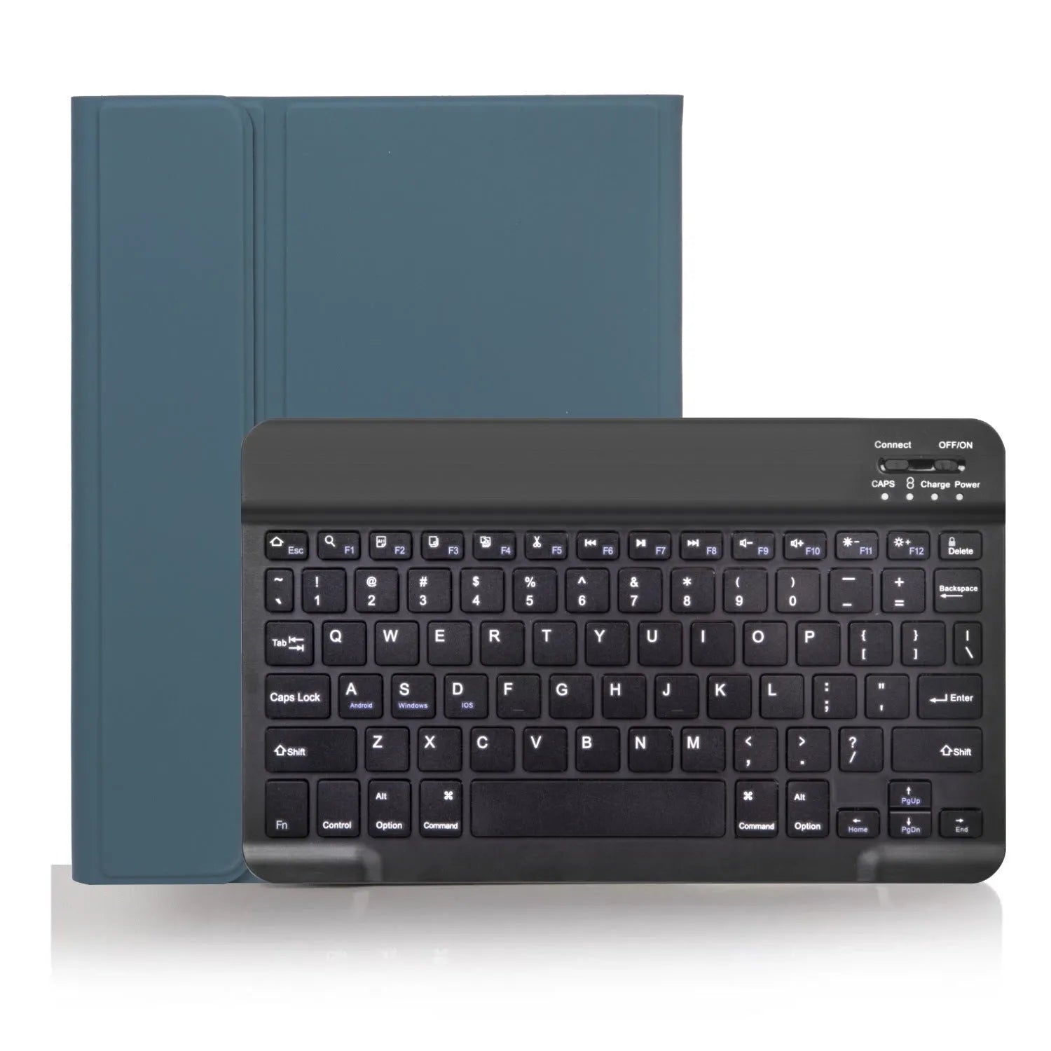 Wireless Bluetooth keyboard with split leather case in four colour options: green black, light green white, pink black, purple black