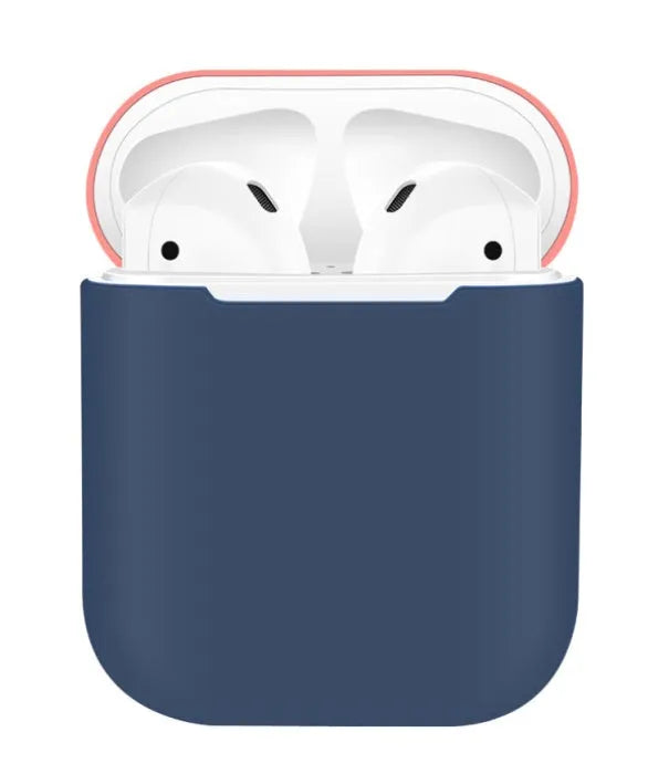 Split-design silicone protective cover for Apple AirPods charging case in a selected solid colour.