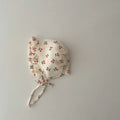 Cotton baby sun hat with full moon dome crown and floral pattern, 38-44cm for 0-12 months