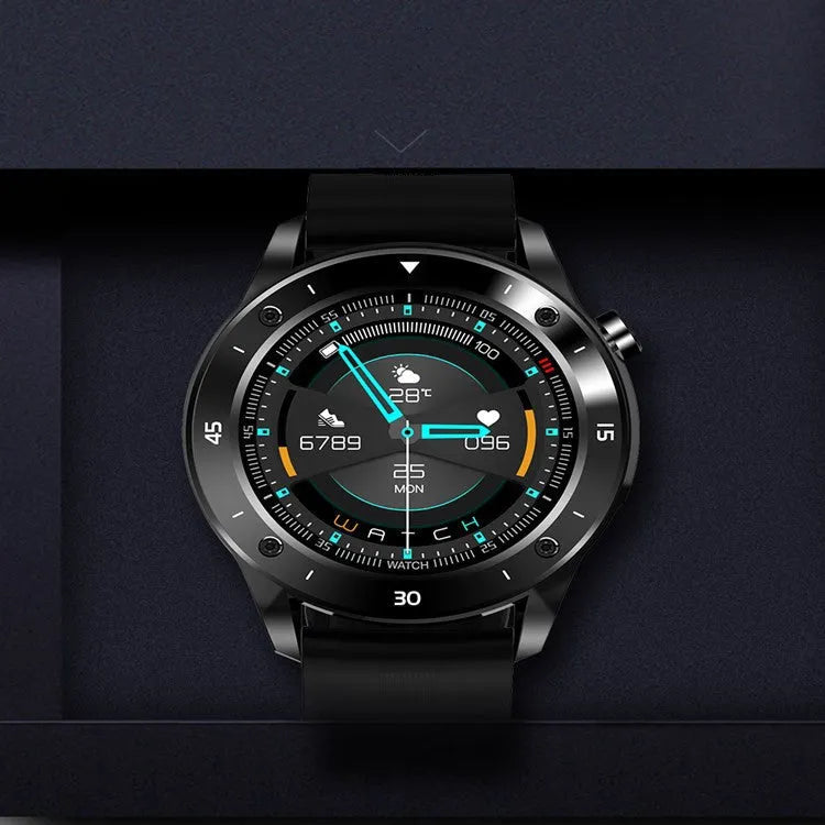 F22 Smart Watch in black with 1.54-inch screen on a TPU wristband, showing fitness tracking display.