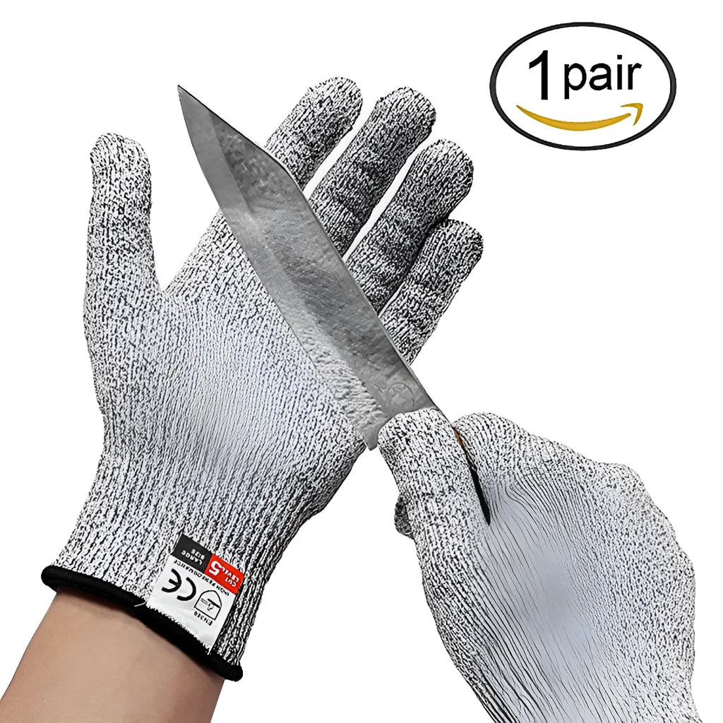 Grey edge rubber-dipped cut-resistant HPPE work gloves for kitchen and industrial use