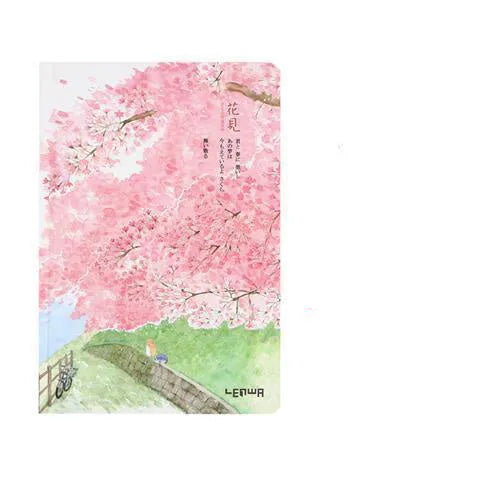 A5 thread-bound notebook with paper cover, 240 blank pages, 14cm by 21cm, pink colour option