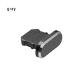 Aluminium alloy iPhone charging port dust plug in various colours on a white background.