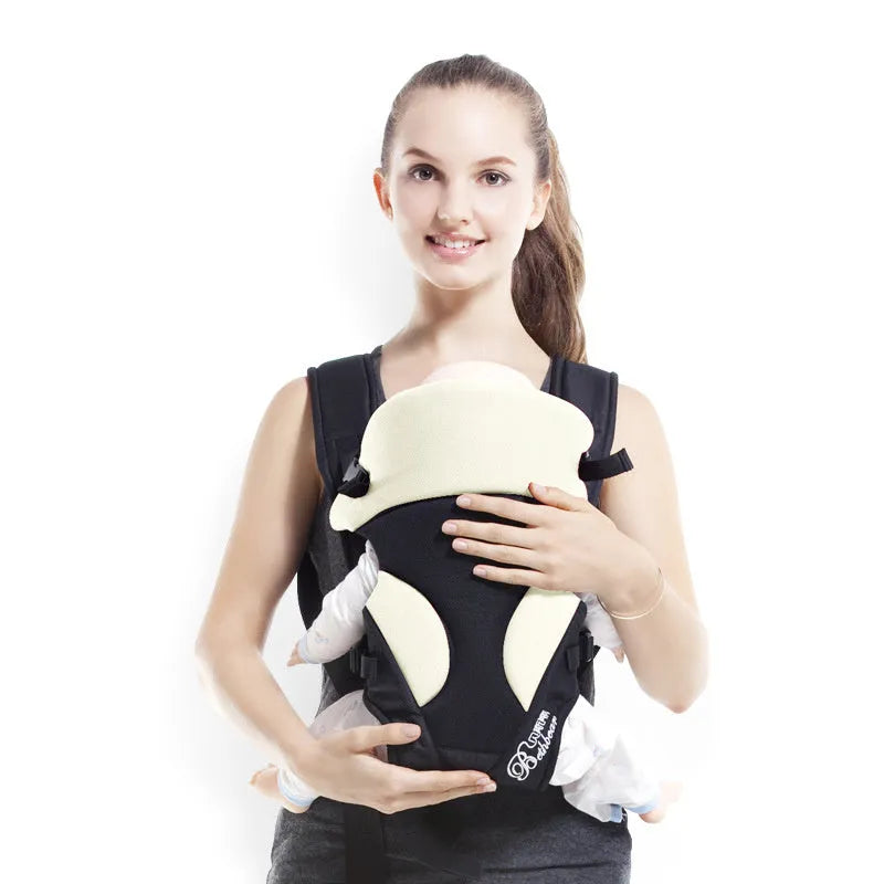 Multifunctional baby carrier with shoulder straps and horizontal hug design in claret colour