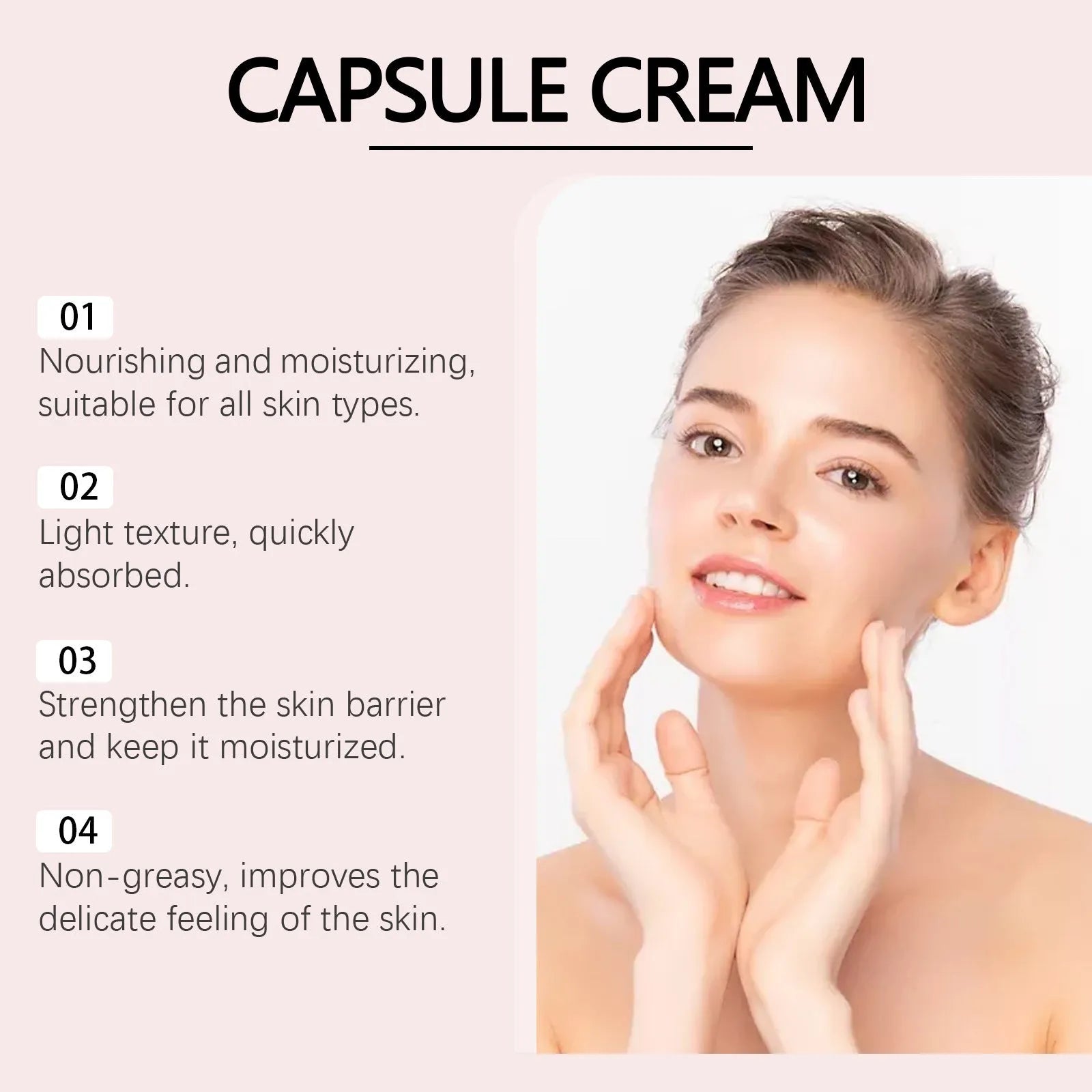 55g moisturising cream container showing gel formula with white balls containing tranexamic acid and nicotinamide