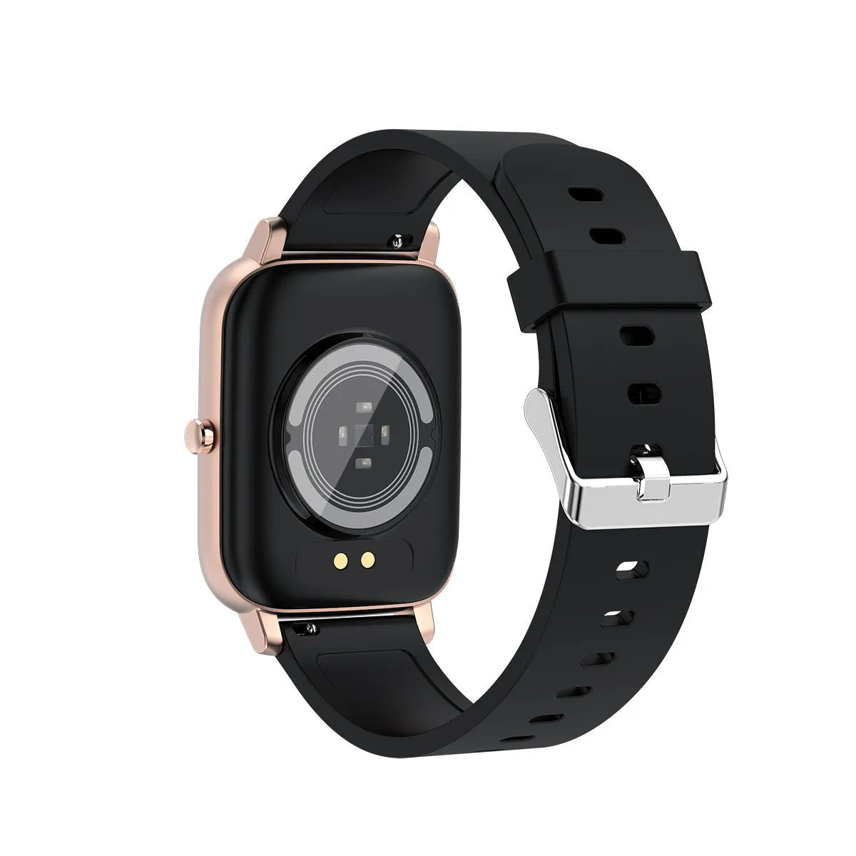 H80 black smart watch with spherical glass screen showing heart rate graph on wrist