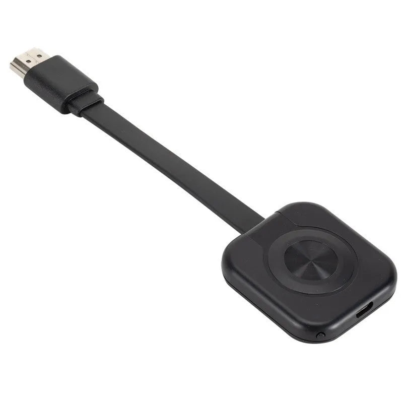 Wireless HDMI transmitter, compact 4.6 x 4.3 x 0.6 cm, for mobile same-screen projection with HDMI interface.