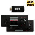 Black HD TV game console with two wireless controllers, 568 games, 4K HDMI output