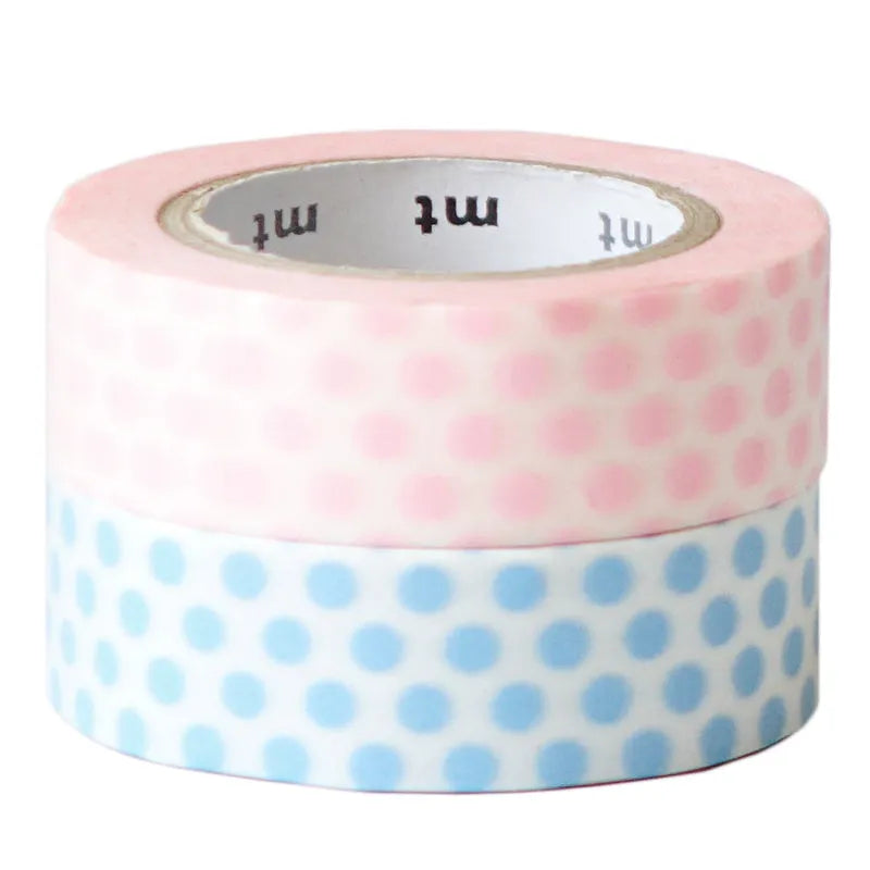 Dots and paper tape in silver, light blue, white, and coffee for DIY hand account stickers