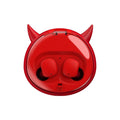 Macaron Red coloured TWS true wireless Bluetooth 5.0 in-ear headphones with charging case.