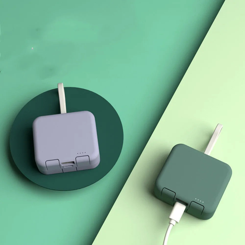 Handbag clip-on power bank with mobile phone stand function in blue, green, red or white colours