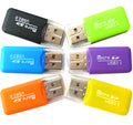 Mini USB TF card reader with 16GB microSD card and SD adapter for data transfer