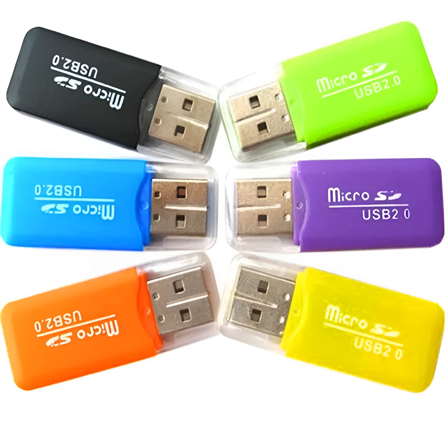 Mini USB TF card reader with 16GB microSD card and SD adapter for data transfer