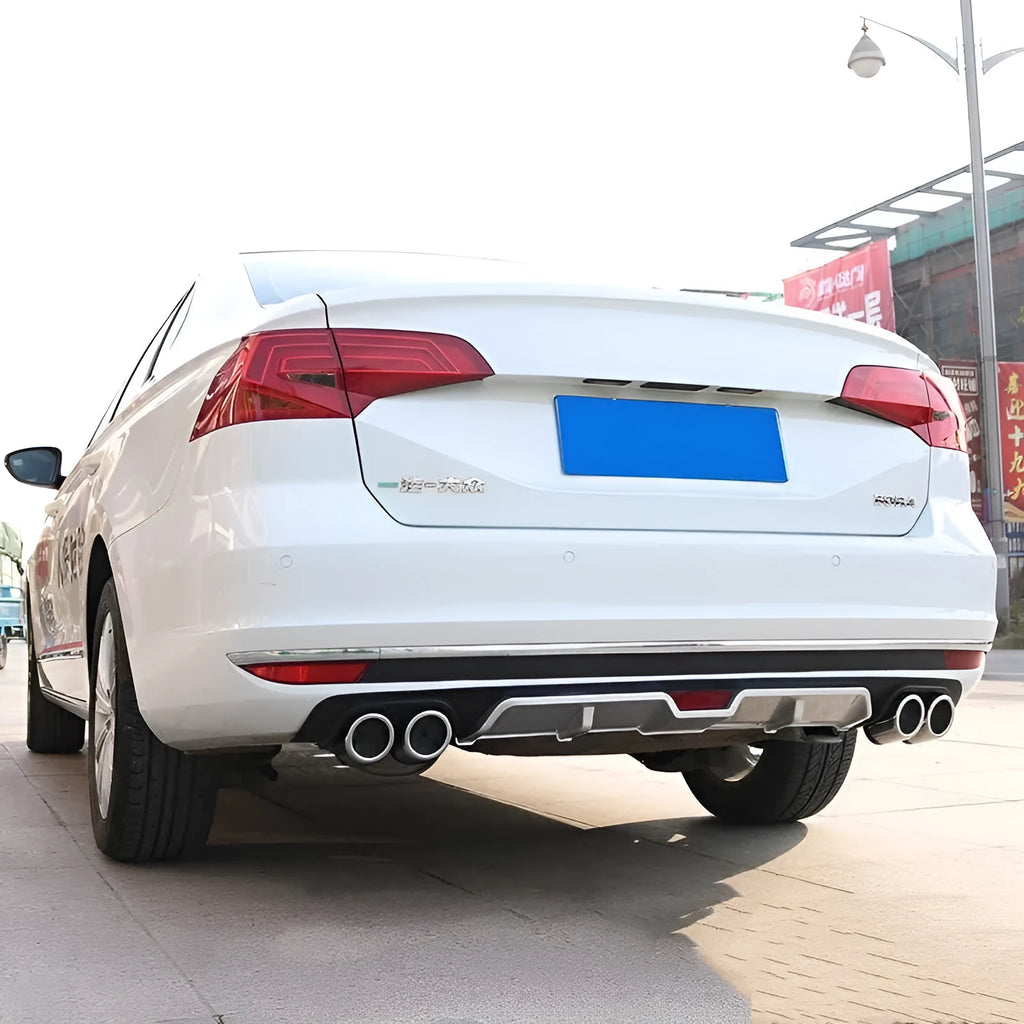 Automotive rear bumper spoiler modification accessory in PP plastic showing length options