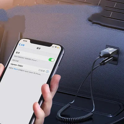Black USB Bluetooth audio receiver with Bluetooth 5.0, 5.0 Mbps rate and 1 m working radius