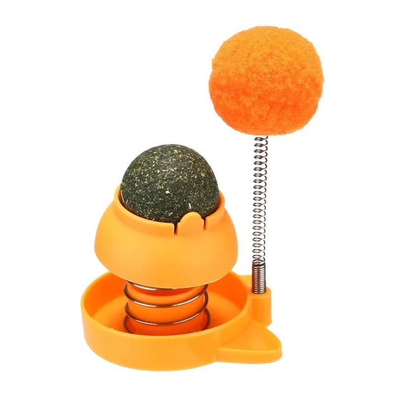 Compact 55x55mm mint ball cat toy for interactive play and dental care