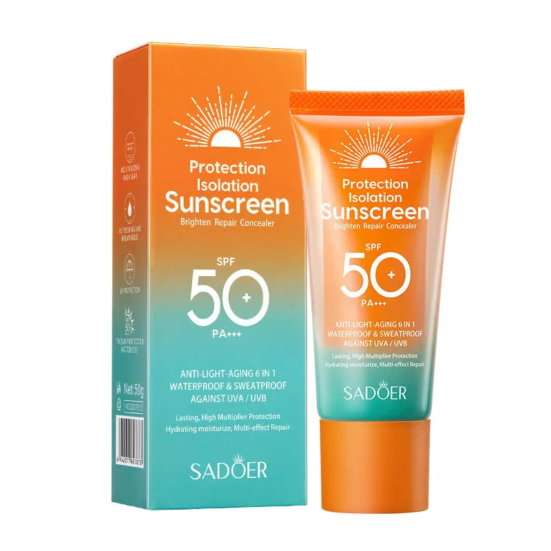 Double tube multi-effect repair isolation sunscreen 50g with universal skin type formula